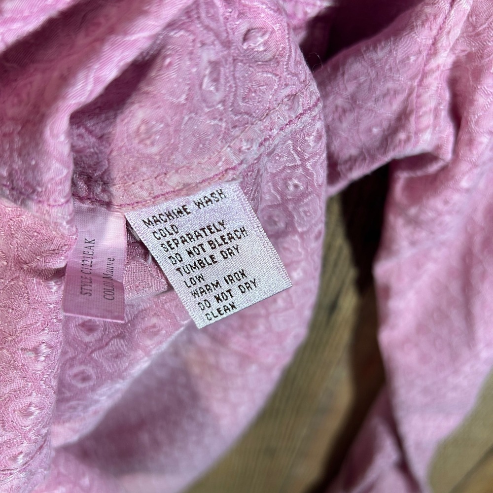 Ryan Michael Pink Silk Cotton Embroidered Western Pearl Snap Shirt Small S - Picture 8 of 11